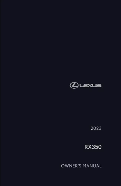 2023 Lexus RX 350 Owner's Manual